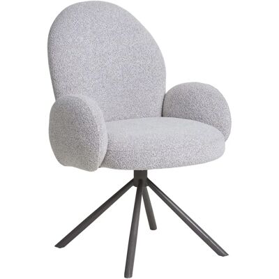 House Nordic Lana Drehstuhl - Weißes Bouclé, Graue Beine - Drehmöbel House Nordic Lana Drehstuhl - Weißes Bouclé, Graue Beine - Drehmöbel