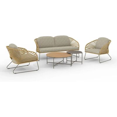 House Nordic Novelle Beiges Lounge-Set - Terrassmöbel House Nordic Novelle Beiges Lounge-Set - Terrassmöbel
