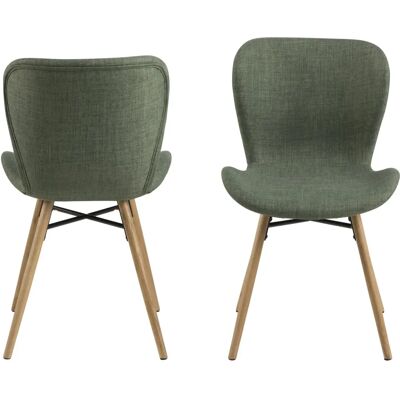 Sedia da Pranzo Verde Batilda Vic di Actona - Imbottita, Piedi in Quercia, Design Moderno Sedia da Pranzo Verde Batilda Vic di Actona - Imbottita, Piedi in Quercia, Design Moderno