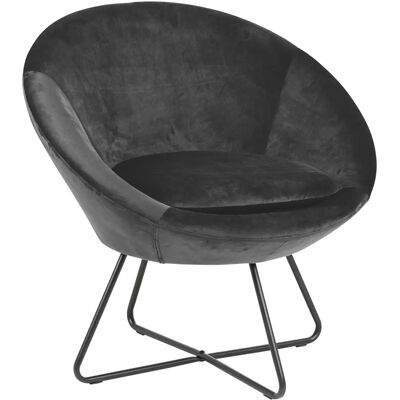 Signature Helissa - Mørkegrå velour lounge stol Signature Helissa - Mørkegrå velour lounge stol
