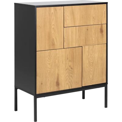 Actona Seaford Czarny/Natural Sideboard - Sideboard Actona Seaford Czarny/Natural Sideboard - Sideboard
