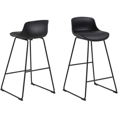 Bistrostuhl Tina - Kunstleder, Metall, Schwarz - Barhocker Bistrostuhl Tina - Kunstleder, Metall, Schwarz - Barhocker