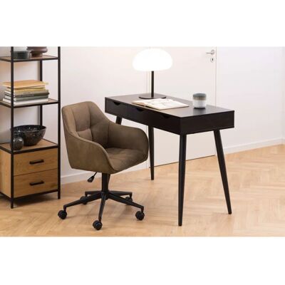 ACTONA GROUP Neptun Desk - Rectangular, 3 drawers, Black MDF, 110x50x77.1 cm ACTONA GROUP Neptun Desk - Rectangular, 3 drawers, Black MDF, 110x50x77.1 cm