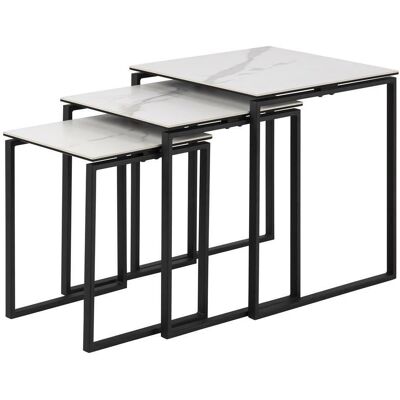 NORDFORM - Niki - White - Marble-look ceramic tops - Nesting tables NORDFORM - Niki - White - Marble-look ceramic tops - Nesting tables
