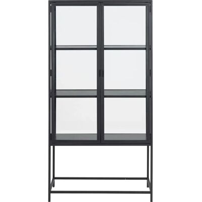 ACTONA GROUP Model 77x150cm Glass Cabinet - Shelves, Metal, Melamine ACTONA GROUP Model 77x150cm Glass Cabinet - Shelves, Metal, Melamine