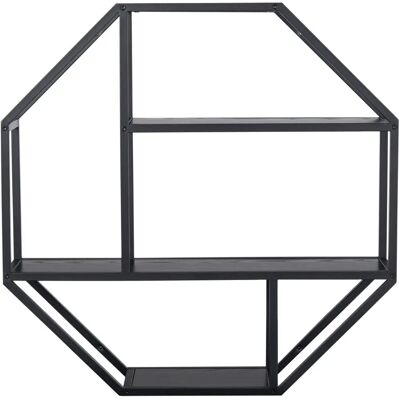 Actona Seaford Wall Shelf - Wall-mounted Steel, Melamine Black Actona Seaford Wall Shelf - Wall-mounted Steel, Melamine Black