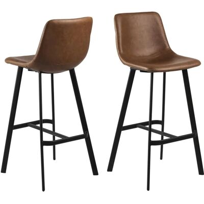 Nordic Interior Ohio Barhocker - Retro PU Lederoptik, Verstellbar, Stahlrahmen, Set aus 2 Nordic Interior Ohio Barhocker - Retro PU Lederoptik, Verstellbar, Stahlrahmen, Set aus 2