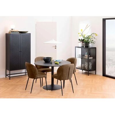 ACTONA GROUP Ibiza Runder Esstisch - Modernes Schwarz Marmor Look ACTONA GROUP Ibiza Runder Esstisch - Modernes Schwarz Marmor Look
