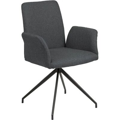 Krzesło do jadalni Nikki od NORDFORM - Ciemnoszare/matowe czarne - Ergonomiczne podłokietniki Krzesło do jadalni Nikki od NORDFORM - Ciemnoszare/matowe czarne - Ergonomiczne podłokietniki