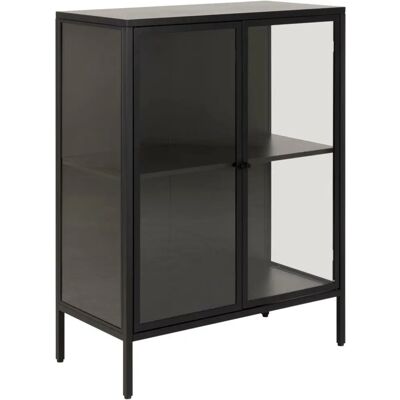 MUEBLES Oakland J114 Svart glasvitrin MUEBLES Oakland J114 Svart glasvitrin