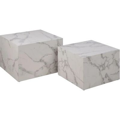 ACTONA GROUP Dice Couchtischsatz - Weiß, 58x58x40 cm ACTONA GROUP Dice Couchtischsatz - Weiß, 58x58x40 cm