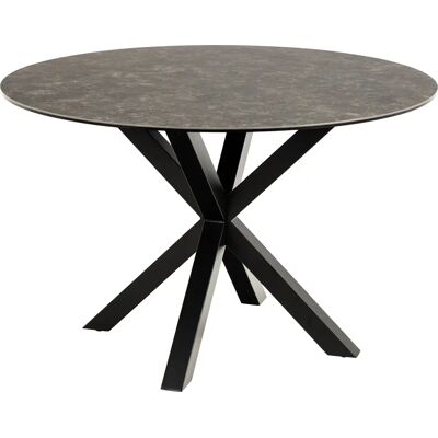 Signature Bellona - Table à manger ronde en céramique - Noir - Publicité Signature Bellona - Table à manger ronde en céramique - Noir - Publicité