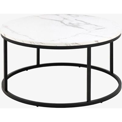 MUEBLES Oakland Sofabord - Rund, 80cm diameter, Hvid marmor MUEBLES Oakland Sofabord - Rund, 80cm diameter, Hvid marmor