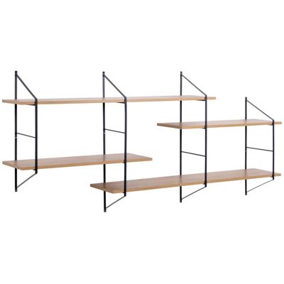 Actona - Belfast - Oak - Black - Wall Shelf Actona - Belfast - Oak - Black - Wall Shelf