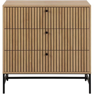 ACTONA GROUP Albany Sideboard - Lamellenfront, 3 Drawers, Melamine ACTONA GROUP Albany Sideboard - Lamellenfront, 3 Drawers, Melamine
