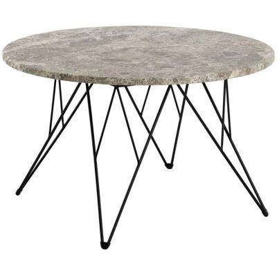 MAR - RoundMarbleTable - Szary blat marmurowy - Czarna stalowa podstawa - Coffee table MAR - RoundMarbleTable - Szary blat marmurowy - Czarna stalowa podstawa - Coffee table