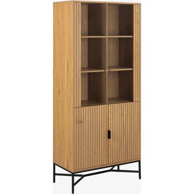 Nordform Jaipur Vitrine - Naturligt Træ, Justerbare Hylder, 80x40x180 cm Nordform Jaipur Vitrine - Naturligt Træ, Justerbare Hylder, 80x40x180 cm