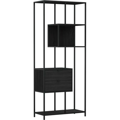 Actona Group Seaford Regal - Raumteiler - Schwarzer Stahl - 77x185x35cm Actona Group Seaford Regal - Raumteiler - Schwarzer Stahl - 77x185x35cm