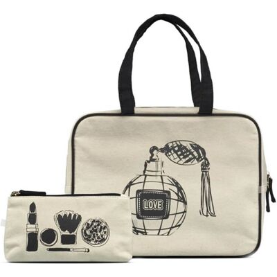 Gillian Jones - Secrets Toilettaske 2 Delt Sæt - Toiletry Bag Set Gillian Jones - Secrets Toilettaske 2 Delt Sæt - Toiletry Bag Set