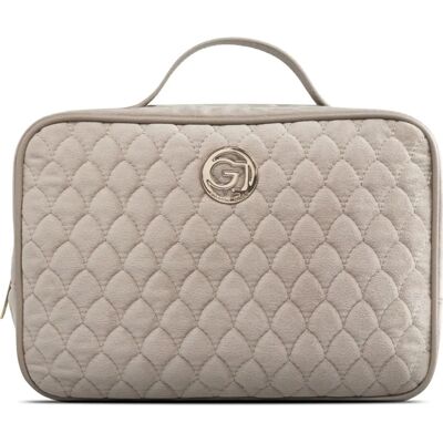 Gillian Jones Beige Velour 2-kompartiments kosmetikkpung - Kosmetikkpose Gillian Jones Beige Velour 2-kompartiments kosmetikkpung - Kosmetikkpose