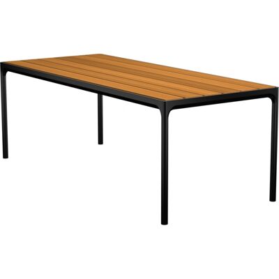 HOUE Vier-Tisch 210cm - Bambus - Schwarz - Gartentisch HOUE Vier-Tisch 210cm - Bambus - Schwarz - Gartentisch