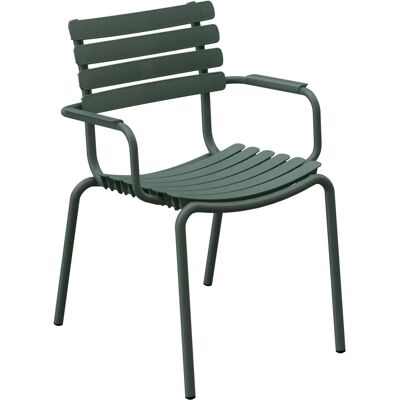 Sedia da pranzo impilabile ecologica HOUE Reclips Verde Oliva - Arredo da esterno Sedia da pranzo impilabile ecologica HOUE Reclips Verde Oliva - Arredo da esterno