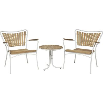 Mandalay Marguerit Lounge-Set - Hvid/Tek - 50cm Mandalay Marguerit Lounge-Set - Hvid/Tek - 50cm