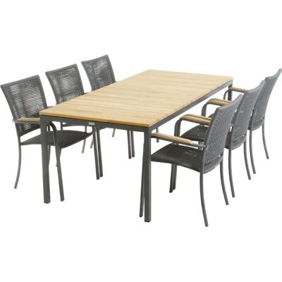 Mandalay Toscana Havebord med 6 Ravello Havestole - Antracit Mandalay Toscana Havebord med 6 Ravello Havestole - Antracit