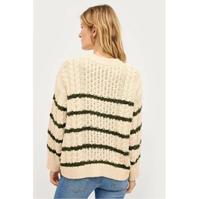Soaked in Luxury - Model slFranna Stripe Pullover - Hvid - 36 Kvinder Soaked in Luxury - Model slFranna Stripe Pullover - Hvid - 36 Kvinder