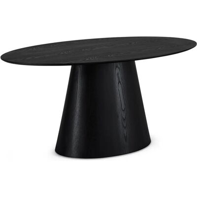Furnhouse Oval Esstisch - Schwarz - Für 6 Personen - MDF & Eichenfurnier Furnhouse Oval Esstisch - Schwarz - Für 6 Personen - MDF & Eichenfurnier