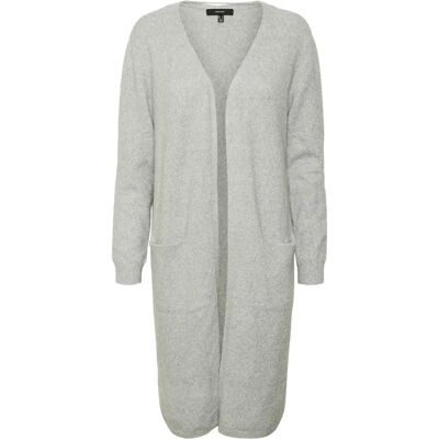 Vero Moda Long Cardigan Gris Mélange Ouvert - Femmes - Publicité Vero Moda Long Cardigan Gris Mélange Ouvert - Femmes - Publicité