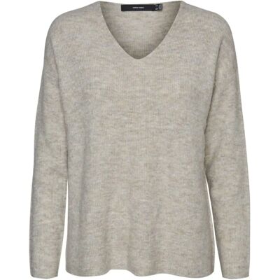 Vero Moda Vmcrewlefile Ls V-neck Blouse Noos (10233357) - birke Vero Moda Vmcrewlefile Ls V-neck Blouse Noos (10233357) - birke