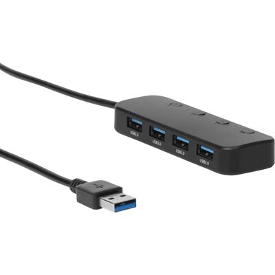 ProXtend USB3-HUB4B - 4-Port USB Hub, Schwarz - USB 3.2 Gen 1 ProXtend USB3-HUB4B - 4-Port USB Hub, Schwarz - USB 3.2 Gen 1