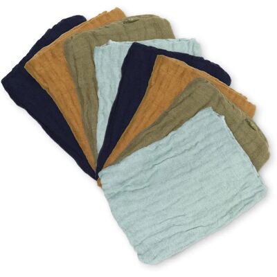 Pippi Lingettes en Muselina Bio - Pack de 8 - 65x65 cm - Ombre - Unisexe Pippi Lingettes en Muselina Bio - Pack de 8 - 65x65 cm - Ombre - Unisexe