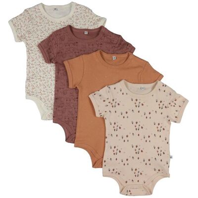 Pippi Babywear 3820-433 Body Bébé - Manche courte - Pack de 4 Pippi Babywear 3820-433 Body Bébé - Manche courte - Pack de 4