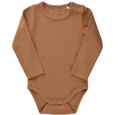 Fixoni Økologisk Langærmet Body - Brun - Babybody Fixoni Økologisk Langærmet Body - Brun - Babybody