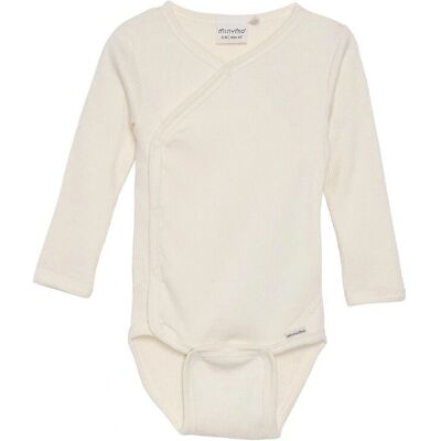 Minymo Baby Body - Seedpearl Beige - Unisex - Langarm - Wickelverschluss - Baby Body Minymo Baby Body - Seedpearl Beige - Unisex - Langarm - Wickelverschluss - Baby Body