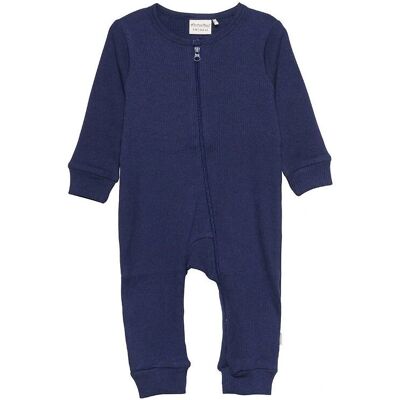 Minymo Babybody - Ribbet Dark Marine - 2 år Minymo Babybody - Ribbet Dark Marine - 2 år