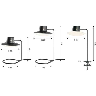 Louis Poulsen - Lampada da tavolo Oxford - Nero - Vetro soffiato - Design modernista Louis Poulsen - Lampada da tavolo Oxford - Nero - Vetro soffiato - Design modernista