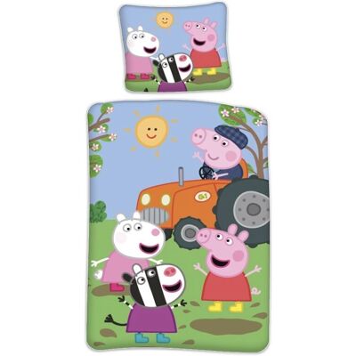 Peppa Pig Vändbart Sängkläder - Bomull - 140x200 cm Peppa Pig Vändbart Sängkläder - Bomull - 140x200 cm