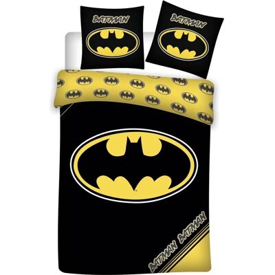 Batman Licens Sengetøj - Logo og Små Emblemer - 140x200 cm - Bomuld Batman Licens Sengetøj - Logo og Små Emblemer - 140x200 cm - Bomuld