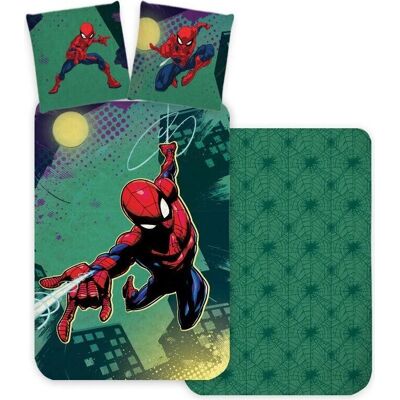 Spiderman Groene Bedlinnen Set - 140x200/70x90 cm - Katoen Spiderman Groene Bedlinnen Set - 140x200/70x90 cm - Katoen