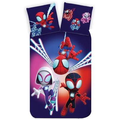 Marvel Spiderman Lastenpeitto - Puuvilla Vaaleansininen Marvel Spiderman Lastenpeitto - Puuvilla Vaaleansininen