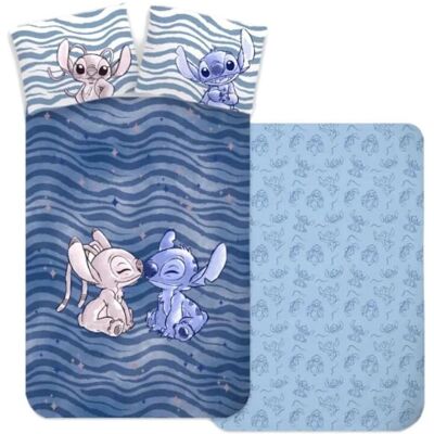 Ensemble de literie en coton Disney Lilo et Stitch - Rayures bleues - 100 x 135 cm - Publicité Ensemble de literie en coton Disney Lilo et Stitch - Rayures bleues - 100 x 135 cm - Publicité
