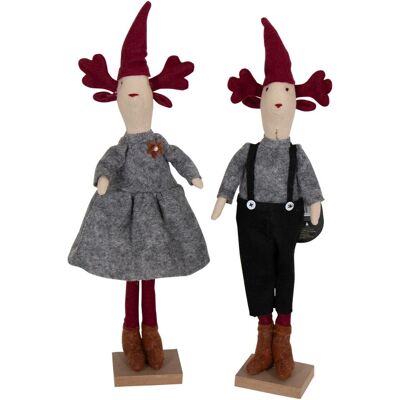 Home-tex Julfigurer - 2 st 50cm - Stående filtplush - Juldekoration Home-tex Julfigurer - 2 st 50cm - Stående filtplush - Juldekoration