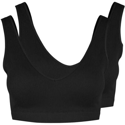 Pieces Symmi Reggiseno 2 Pack Senza Ferretto Top Lingerie Nero XS/S Pieces Symmi Reggiseno 2 Pack Senza Ferretto Top Lingerie Nero XS/S