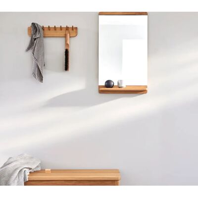 Miroir Mur Herman Rim - Chêne Naturel - Design Moderne - Publicité Miroir Mur Herman Rim - Chêne Naturel - Design Moderne - Publicité