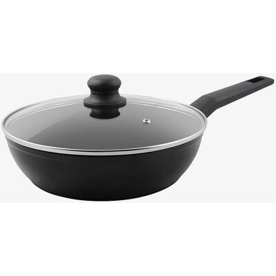 Homeroom 26cm Sort Sauterpande med Glaslåg Homeroom 26cm Sort Sauterpande med Glaslåg