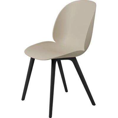 Chaise de salle à manger GUBI Beetle - Plastique - 45cm - Beige / Noir - Publicité Chaise de salle à manger GUBI Beetle - Plastique - 45cm - Beige / Noir - Publicité