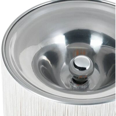 Lampe de table Gubi Modèle 597 - Aluminium poli/franges crème Lampe de table Gubi Modèle 597 - Aluminium poli/franges crème